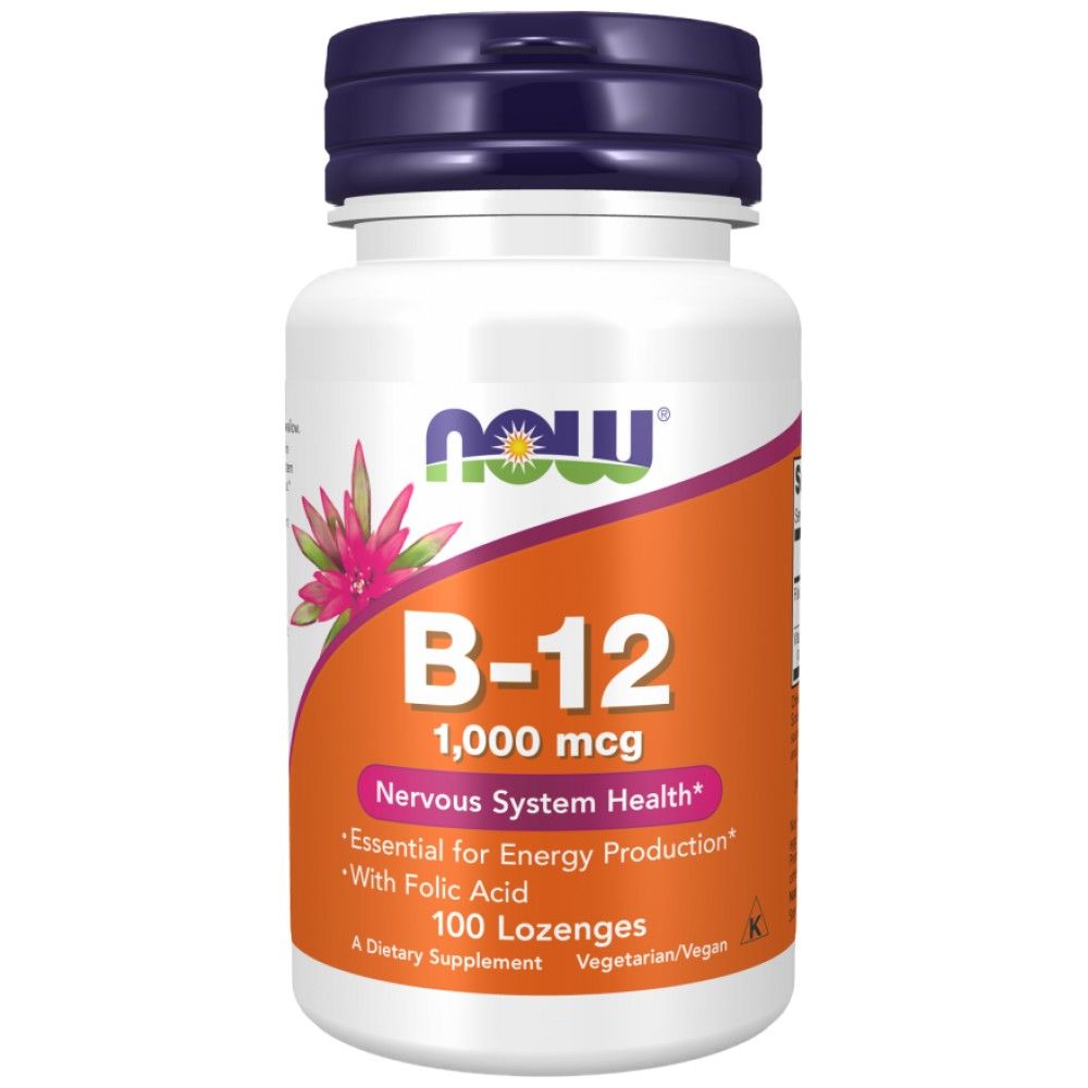 Vitamin B-12 1000 mcg | with Folic Acid - 100 Подезични таблетки