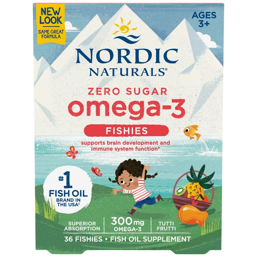 Zero Sugar Omega-3 Fishies 300 mg - 36 capsule de gel masticabile