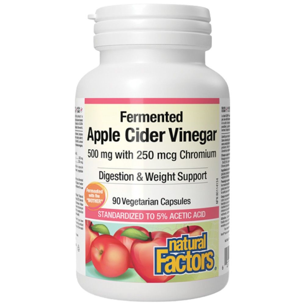 Fermented Apple Cider Vinegar 500 mg | Plus Chromium 250 mcg - 90 капсули