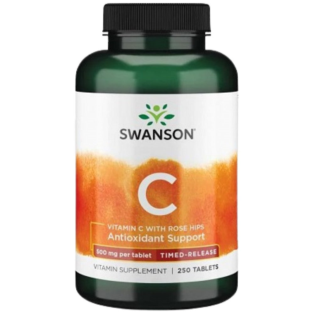 Vitamina C cu eliberare temporizată 500 mg | Cu măceșe 250 de tablete