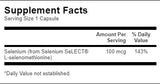 Selenium 100 mcg ( L-Selenomethionine ) - 300 капсули