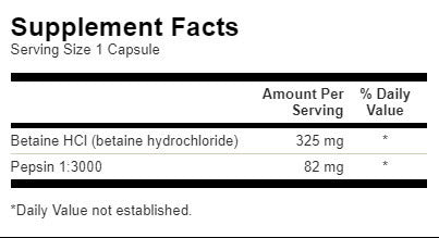 Betaine HCl Hydrochloric Acid with Pepsin - 250 капсули