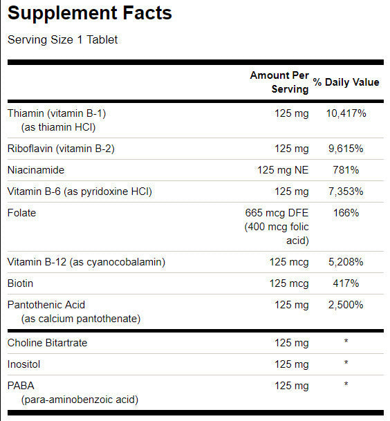 Vitamin B-125 Complex / 100 Tabs. - 0