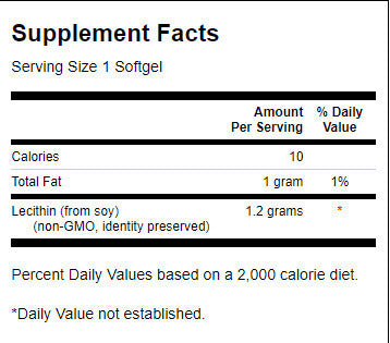 Soy Lecithin Non-GMO 1200 mg - 90 Гел капсули