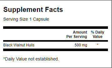 Black Walnut Hulls 500 mg - 60 капсули