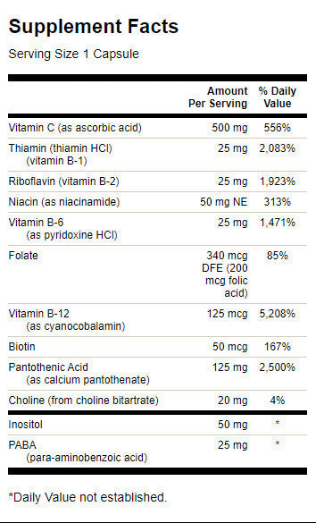 Super Stress Vitamin B-Complex with Vitamin C - 240 капсули