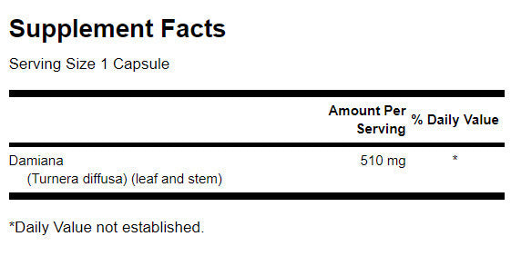 Damiana Leaves 510 mg - 100 капсули