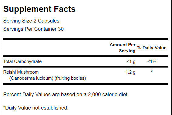 Reishi Mushroom 600 mg - 60 капсули