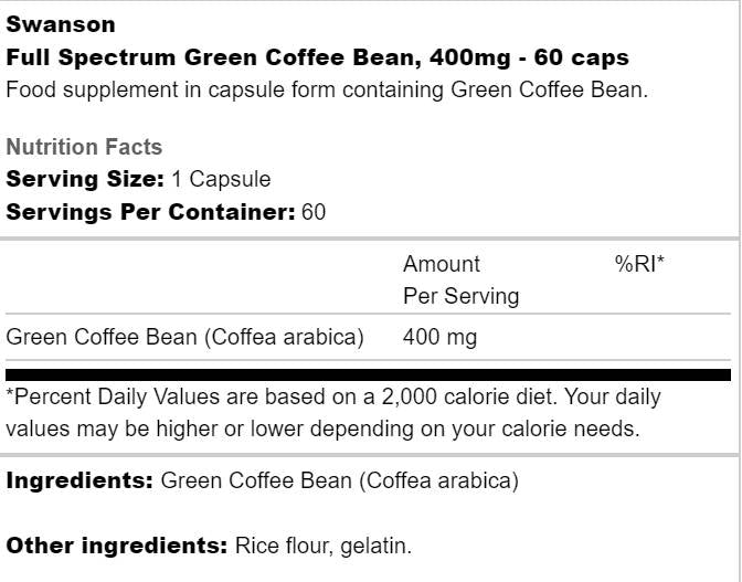 Full Spectrum Green Coffee Bean 400 mg 60 капсули