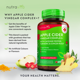 Apple Cider Vinegar 1000 mg /180 капсули, 90 дози/ Nutravita