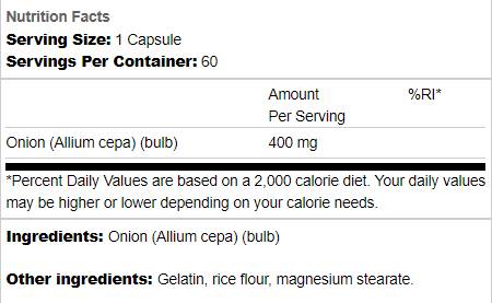 Full Spectrum Onion Bulb 400 mg 60 κάψουλες