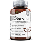 Magneziu (citrat) 1480 mg (440 mg magneziu pur) - 180 capsule vegane