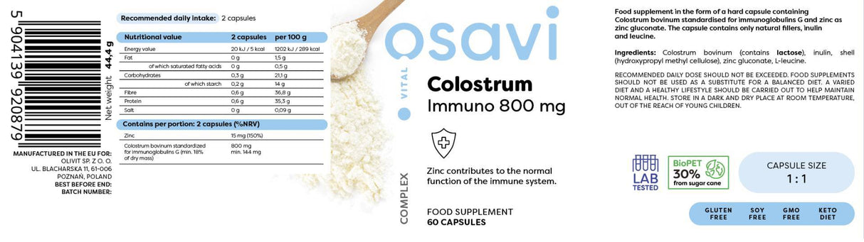 Colostrum Immuno 800 mg - 60 капсули