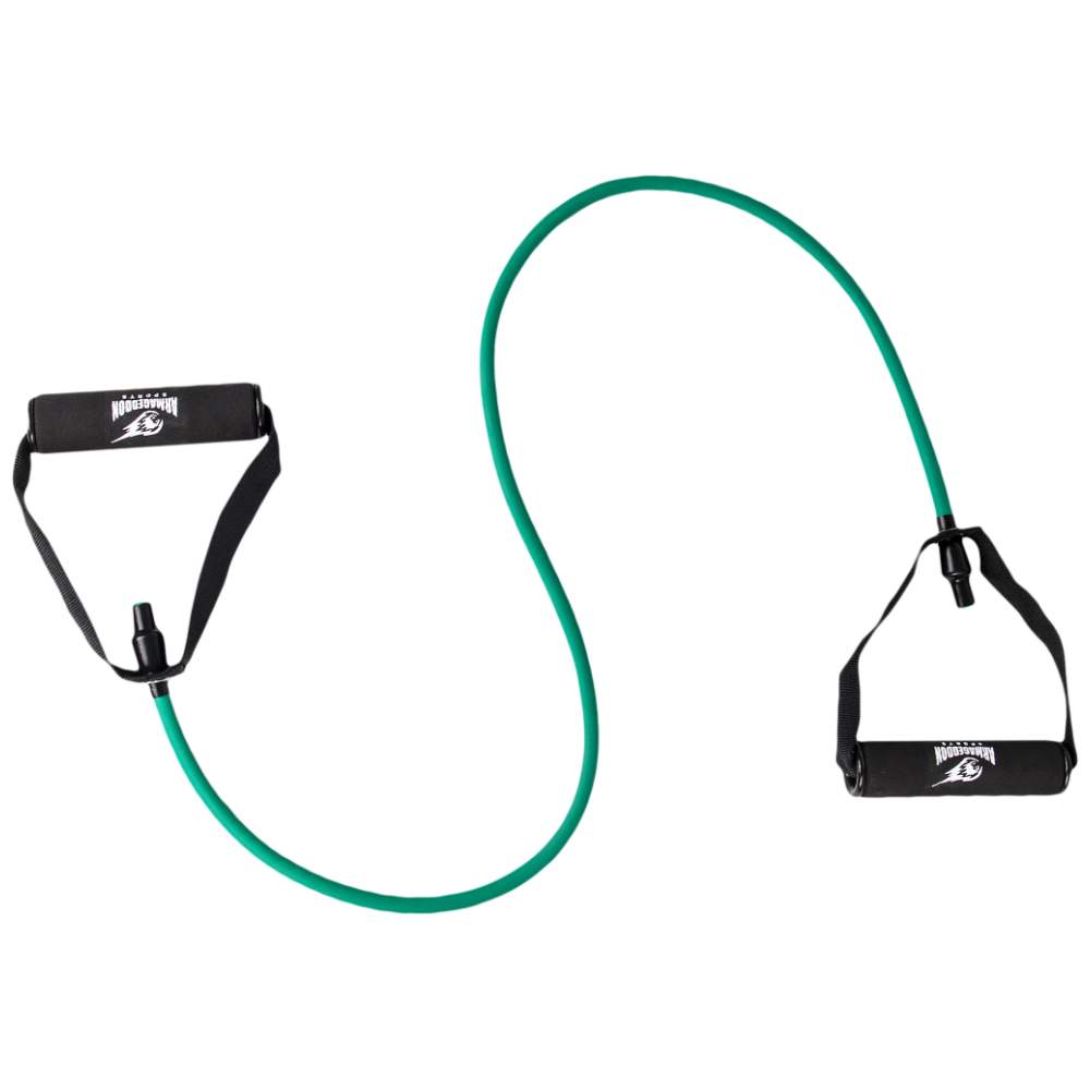 Banda de fitness cu mânere - 15 kg (verde) / Banda de fitness cu mânere - 15 kg