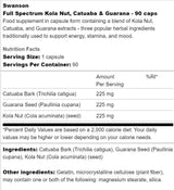 Full Spectrum Kola Nut, Catuaba &amp; Guarana 90 κάψουλες