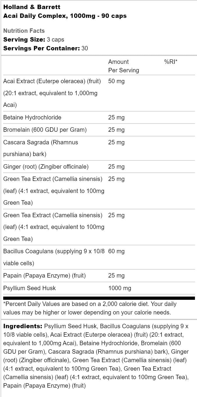 Acai Daily Complex 1000 mg - 90 capsule