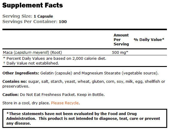 Maca 500 mg - 100 капсули