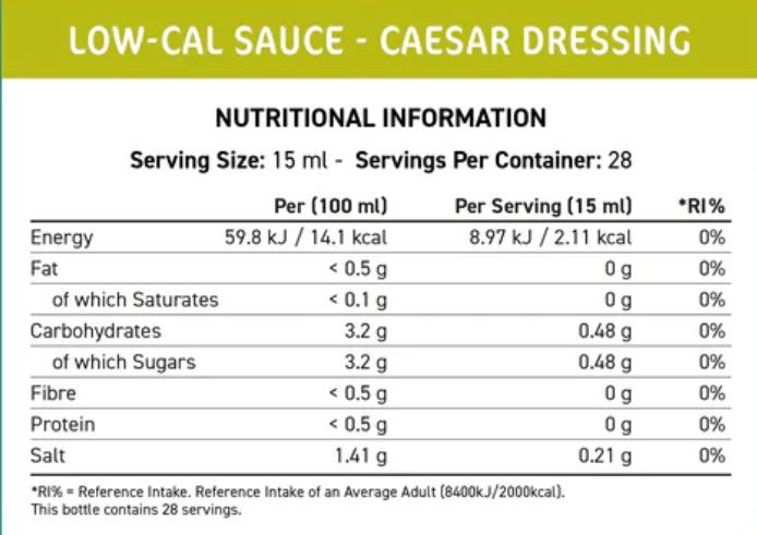 Fit Cuisine Sos Low Cal | Pansament Caesar - 425 ml