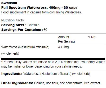 Full Spectrum Watercress 400 mg 60 капсули