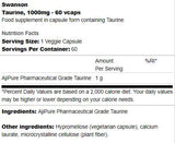 Taurine 1000 mg 60 капсули