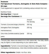 Full Spectrum Turmeric, Astragalus &amp; Gotu Kola Complex 60 κάψουλες