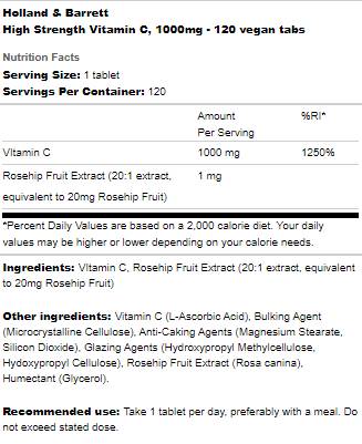 High Strength Vitamin C 1000 mg - 240 Таблетки