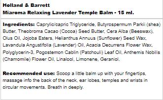 Miaroma Relaxing Lavender | Temple Balm - 15 мл