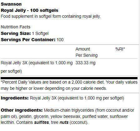 Royal Jelly 333 mg 100 Гел капсули