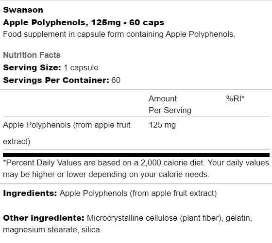 Apple Polyphenols 125 mg 60 капсули