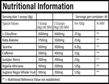 DNFM | Mega Stim Pre-Workout - 320 γραμμάρια