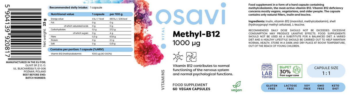 Methyl B-12 1000 mcg - 120 капсули