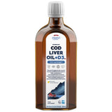 Ulei de ficat de cod norvegian + D3 | Omega lichid cu aromă de lămâie + D3 - 250 ml