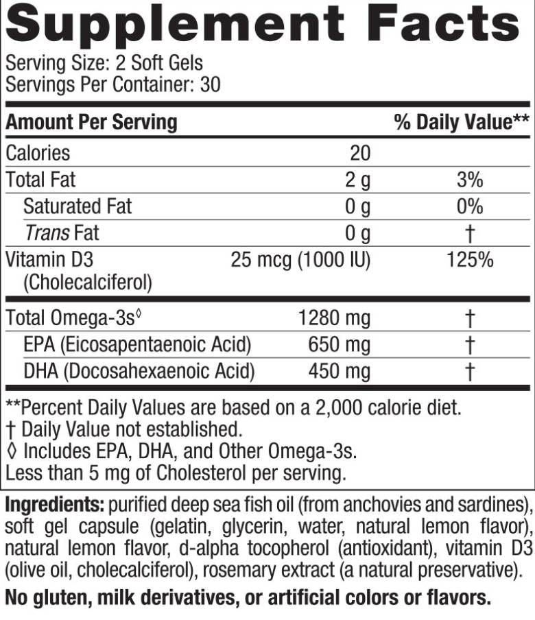 Ultimate Omega-D3 1280 mg - 120 capsule de gel