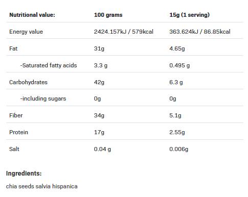 Chia | 100% Natural - 500 грама