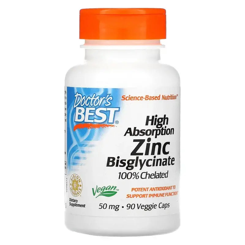 High Absorption Zinc Bisglycinate (Цинк Бисглицинат) 50мг., таблетки х 90, Doctor&#039;s Best