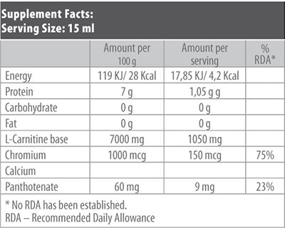 L-Carnitina lichidă + Crom 500 ml. - 0