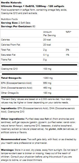 Ultimate Omega 1280 mg + CoQ10 - 60 Гел капсули