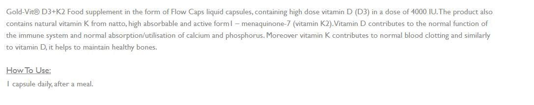 Gold-Vit D3 4000 UI+K2 50mcg 30 capsule OLIMP