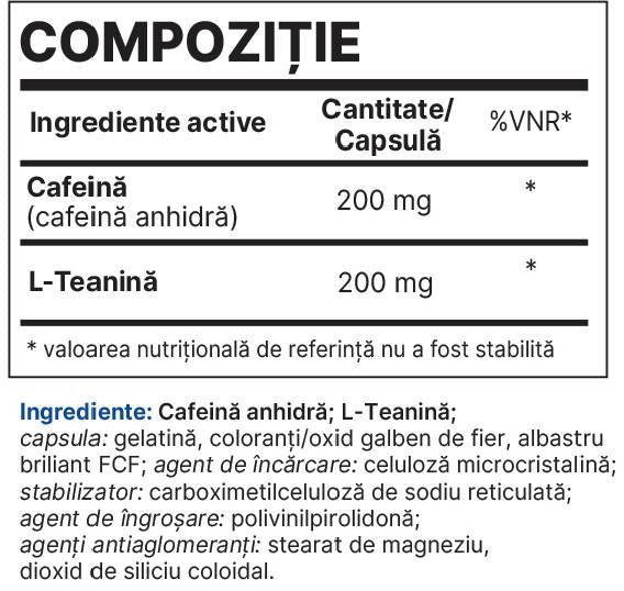 AlertON | Cofeină și teanină - 30 capsule