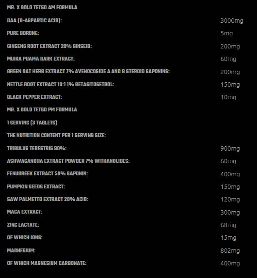 Mr. X Gold Testo AM / PM Formula