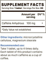 Cofeină BP 100 mg - 60 tablete