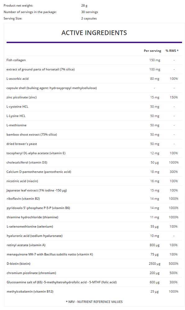 Îngrijirea părului | Formula de frumusețe pentru păr, piele, unghii femei 60 capsule