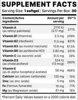 OptiVit BP | Vitamine și minerale esențiale - 30 capsule de gel