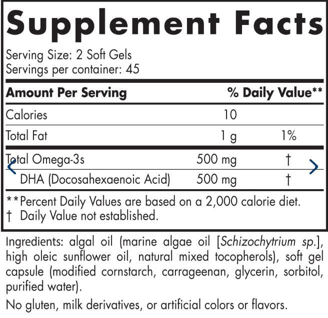 Algae DHA 500 mg - 90 Гел капсули