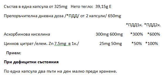 Celimax C + Zinc 90 капсули