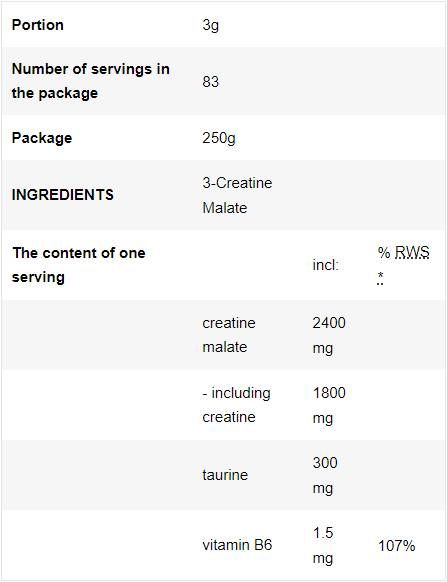 3 Creatine Malate | Tri-Creatine Malate Powder - 250 грама