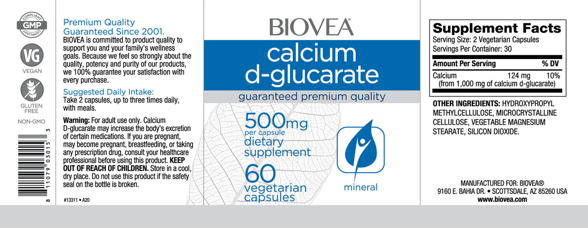 Calcium D-glucarate 500 mg / 60 Caps