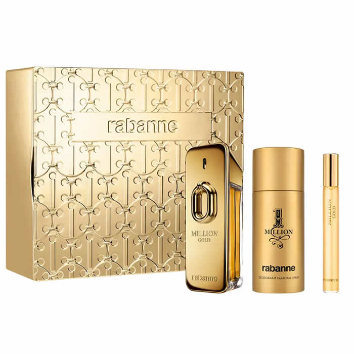 Rabanne Million Gold Eau de Parfum Intense Spray 100ml Σετ 3 τεμαχίων