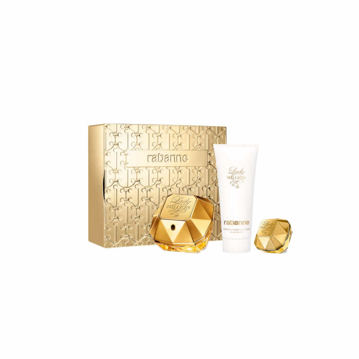 Paco Rabanne Lady Million Eau De Perfume Spray 80ml Set 3 Pieces