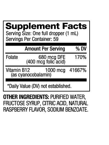 Vitamin B12 and Folic Acid Drops 1000 mcg / 60 ml